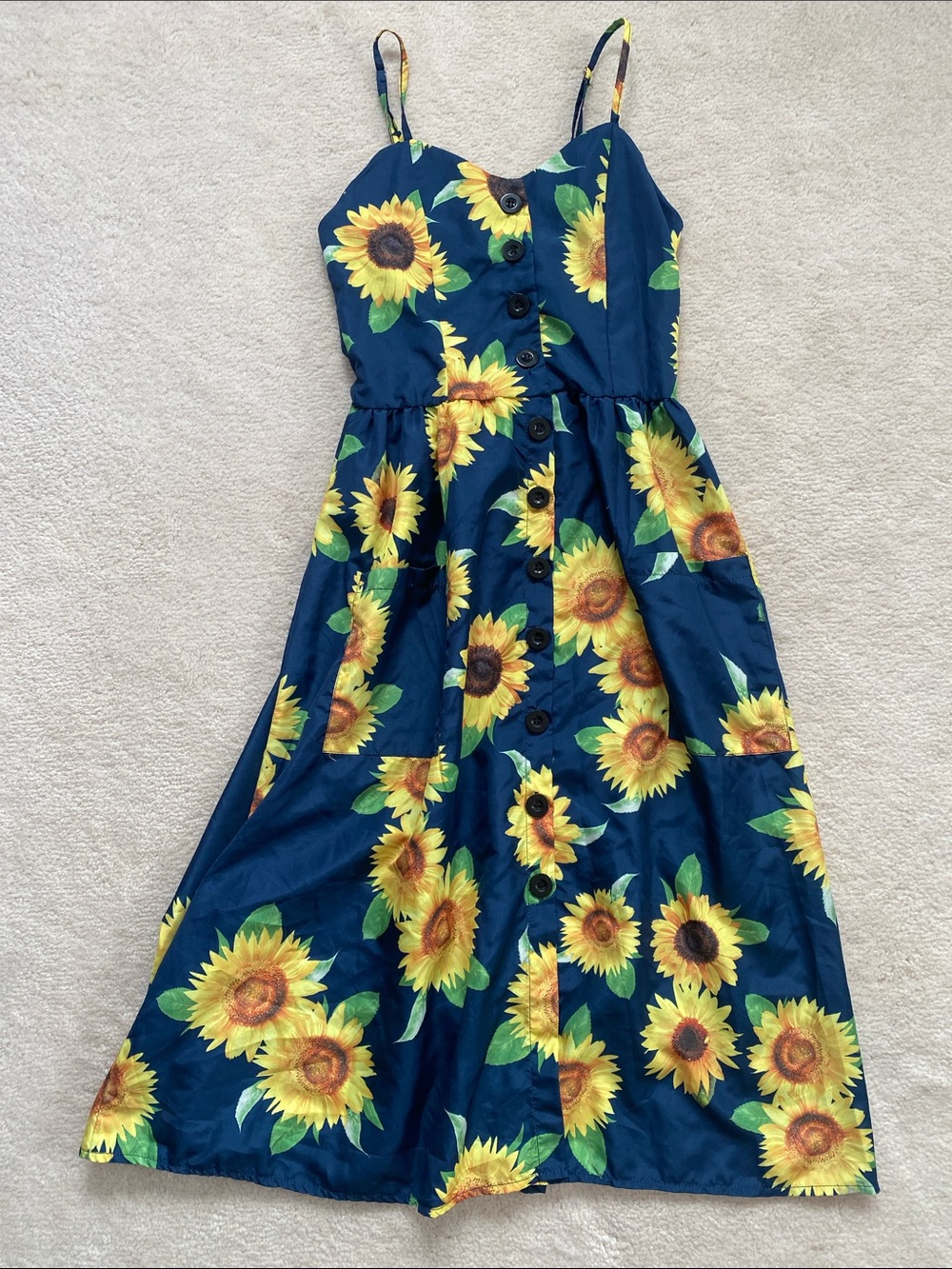 Sunflower Button-Front Sundress